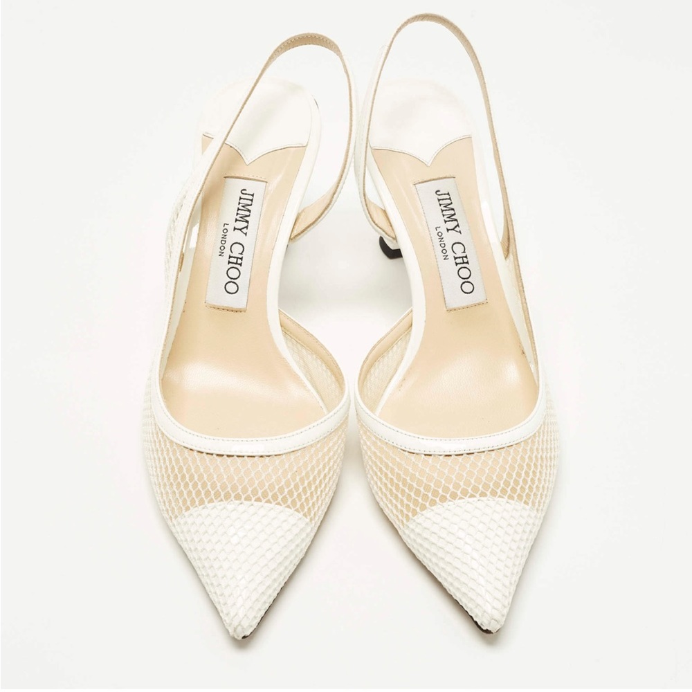 Jimmy Choo
White Mesh Fetto Slingback Flat women size 9 preowned